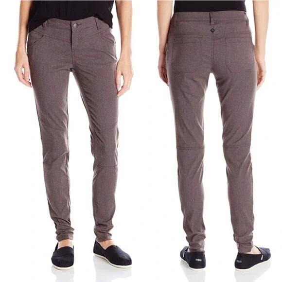 Prana Pants - PrAna Tashia Brown Seaming Gorpcore Hiking Outdoors Skinny Pants SZ 4
